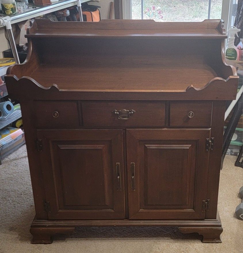 Antique Solid Wood Buffet Cabinet