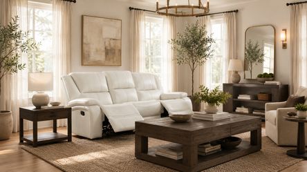 White Reclining Sofa Leatherette Motion Couch Living Room Sillon Reclinable Blanco Sofa Sala Muebles Venta Furniture Sale