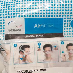 ResMed Airfit N20 Nasal CPAP Mask With Headgear. New Sealed Package 