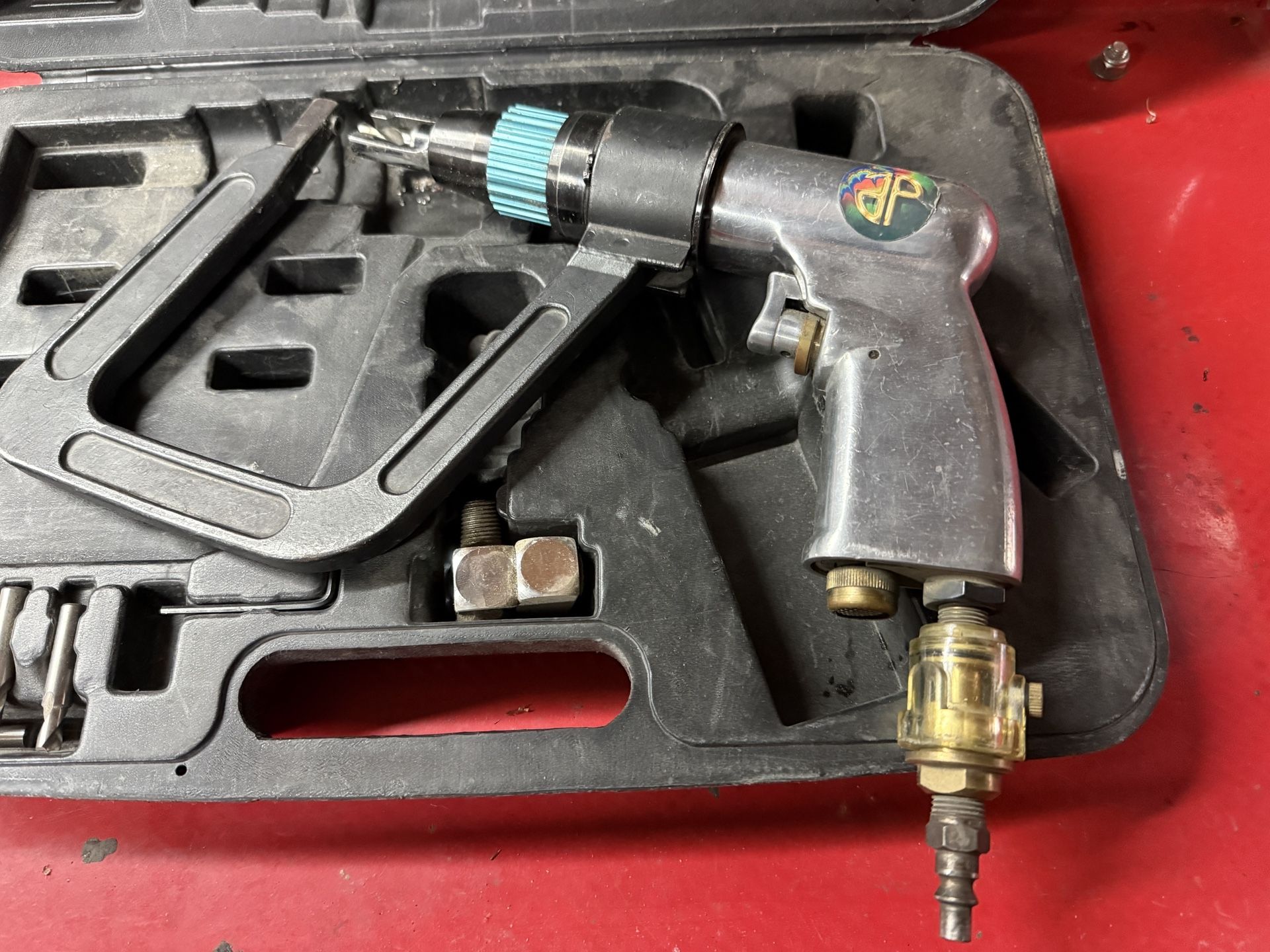 Astro 1756 - Air Spot Drill With 5.5 Inch Deep Clamp Kit And 4 Drill Bits