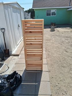 Natural Wood Slatted Storage Crates Set of 5