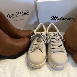 Woman’s size 8 1/2 Sneakers, Boots and Purse