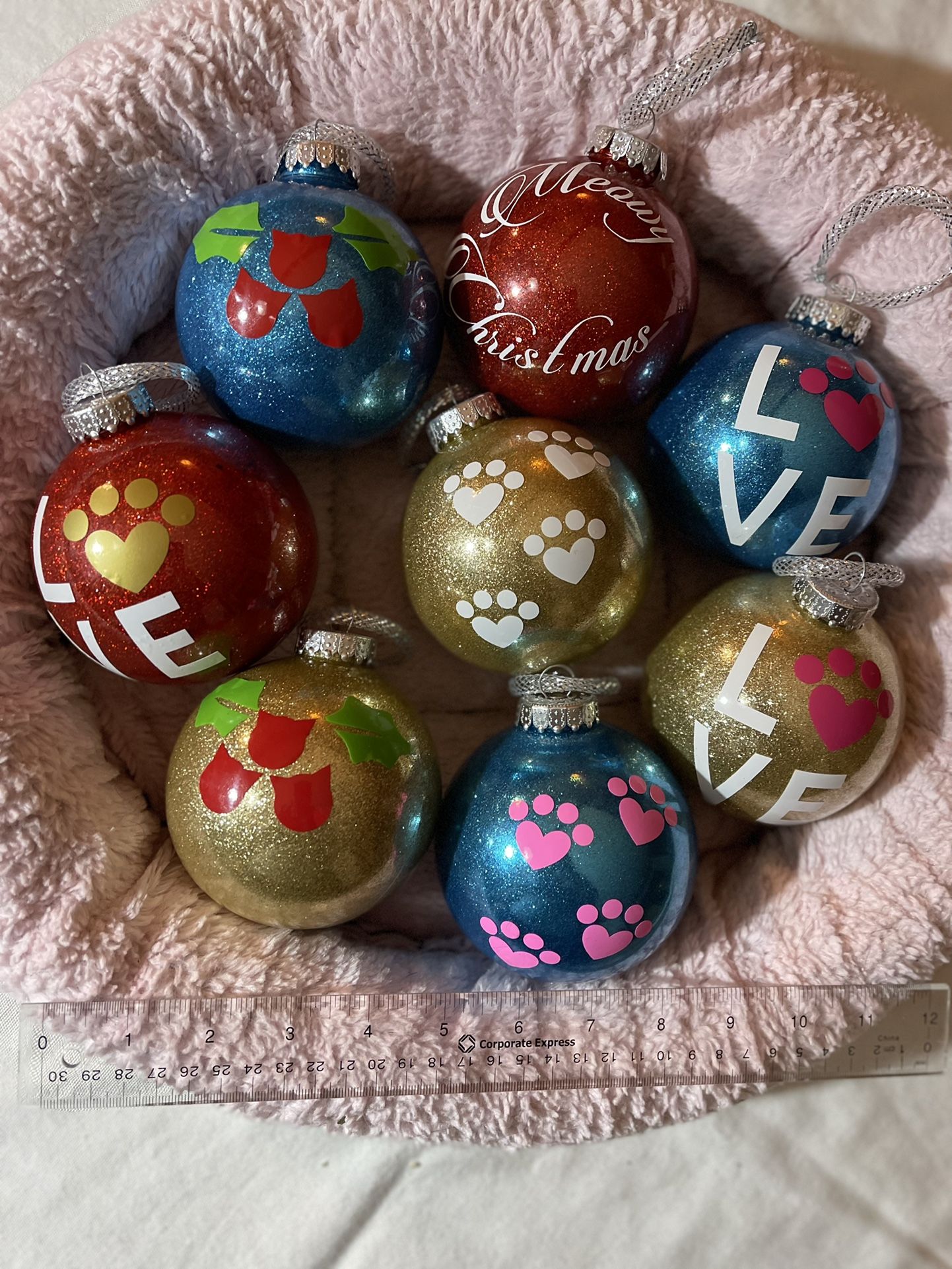 Large Custom Cat Themed Ornaments