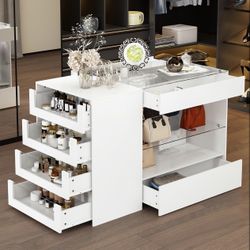 Glass Storage Cabinet With Drawers For Closet 