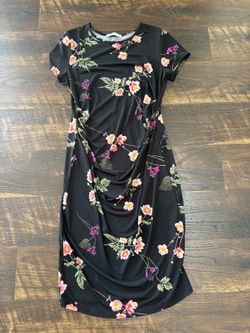 Black Floral Maternity Dress Medium 