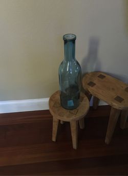 Clear big blue vase