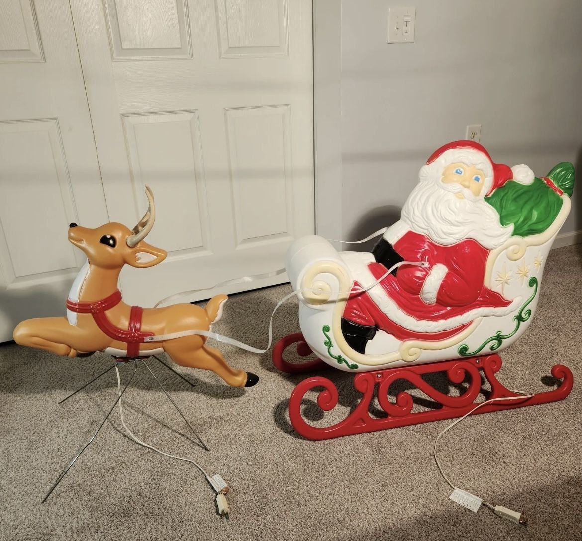 Santa Sleigh Blow Mold - Brand New Christmas