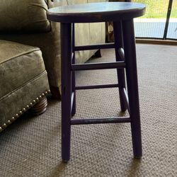 1 Tall Purple Wood Stool