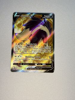 Pokémon TCG Skuntank V Ultra Rare Full Art Holo 180/195 Silver Tempest English