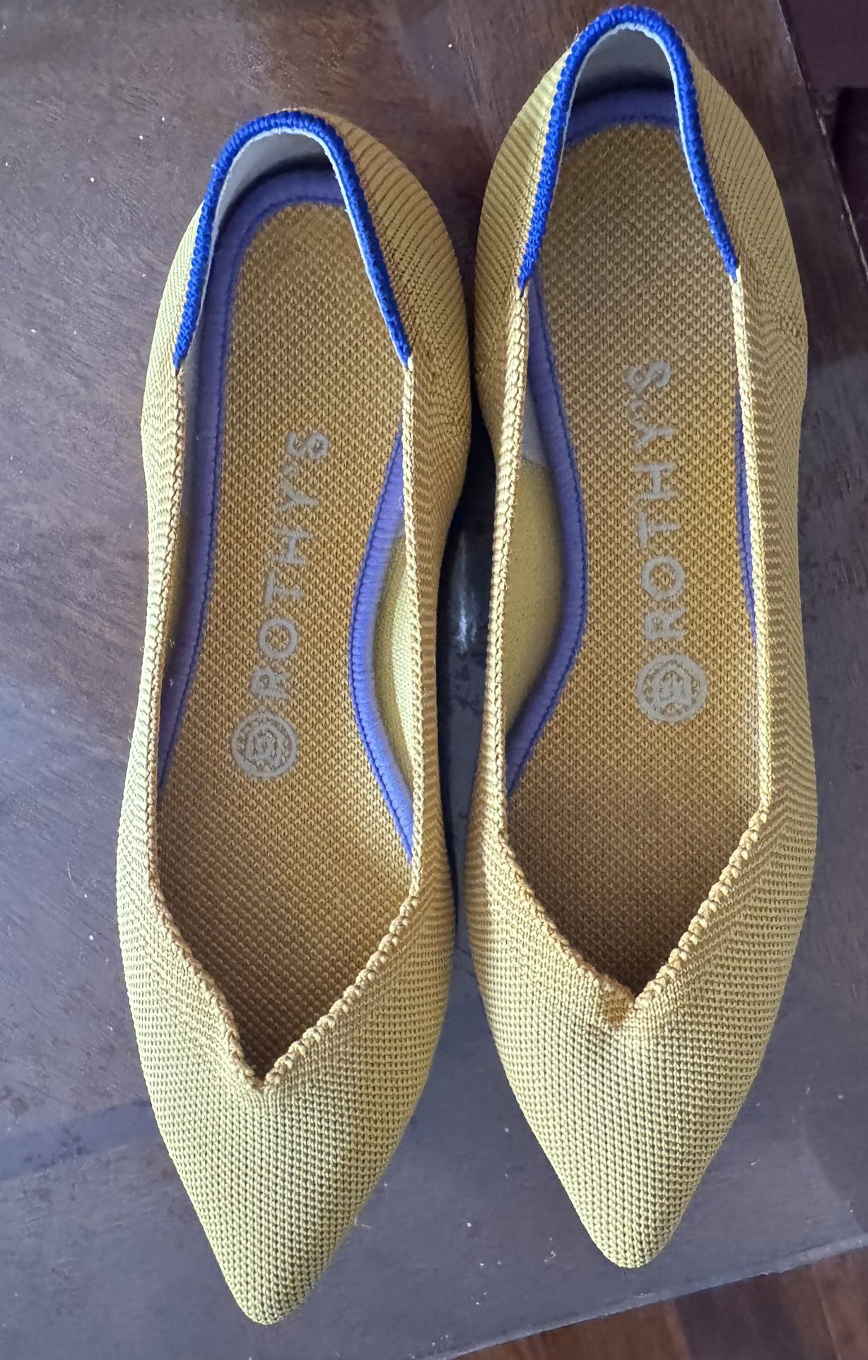 Rothy’s Women's Marigold Mustard Yellow Pointed Toe Flats W6.5(cash & pick up only)