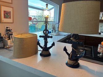 Nautical Anchor Table Lamps Set of 2