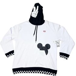 Vans x Disney Crossover Grid Mickey Mouse Sweater Women Large White Black Hoodie