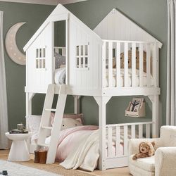 Tree House Twin Over Twin Bunk Bed 