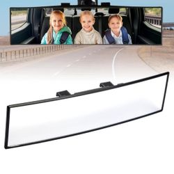 Universal 11.81 Inch
Panoramic Convex real view Mirror, Interior Clip-on
Wide Angle to Reduce Blind Spot Effectively for Car
SUV Trucks Clear Visibili