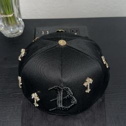 Barbas Hats - B With Crosses Gold Plated