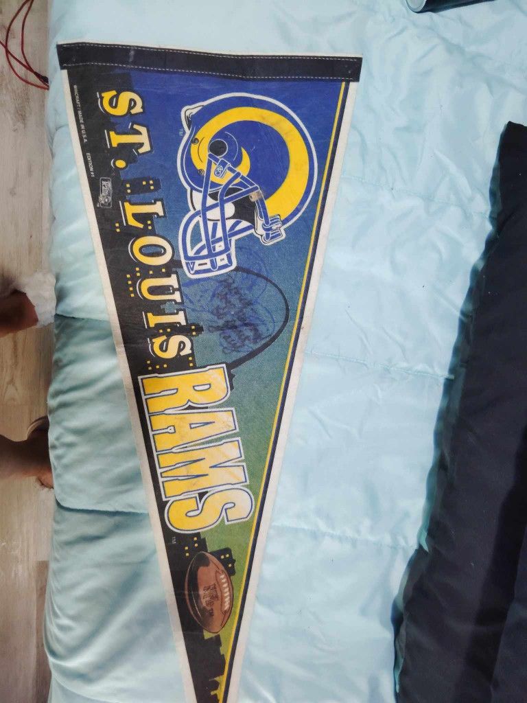 Vintage Signed St.louis Rams Flag