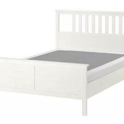 King Size Bed Frame w/ Headboard & Slats – White (IKEA Hemnes)