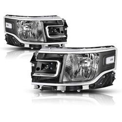 13-19 Ford Flex Headlights, Black Housing Clear Corners Luces 