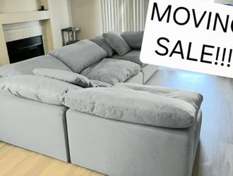 Gray Cloud Couch Modular Sectional Sofa