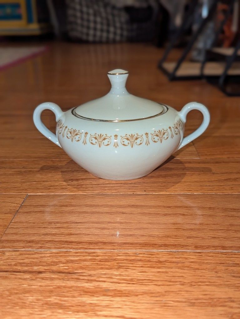 Vintage Sheffield Fine China Japan Imperial Gold 504 Sugar Jar Bowl w/Lid