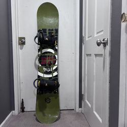 Snowboard with Bindings - Size 162cm