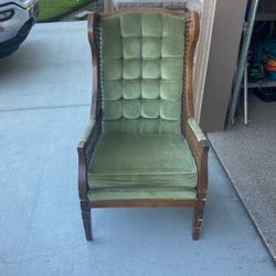 Sage green whicker Antique Chair 
