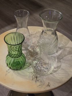 Assorted Vintage Glass Vases 4 Pieces