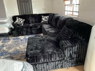 🖤 NEW Oversized Black Corduroy Sectional🖤💲 ONLY $1,650