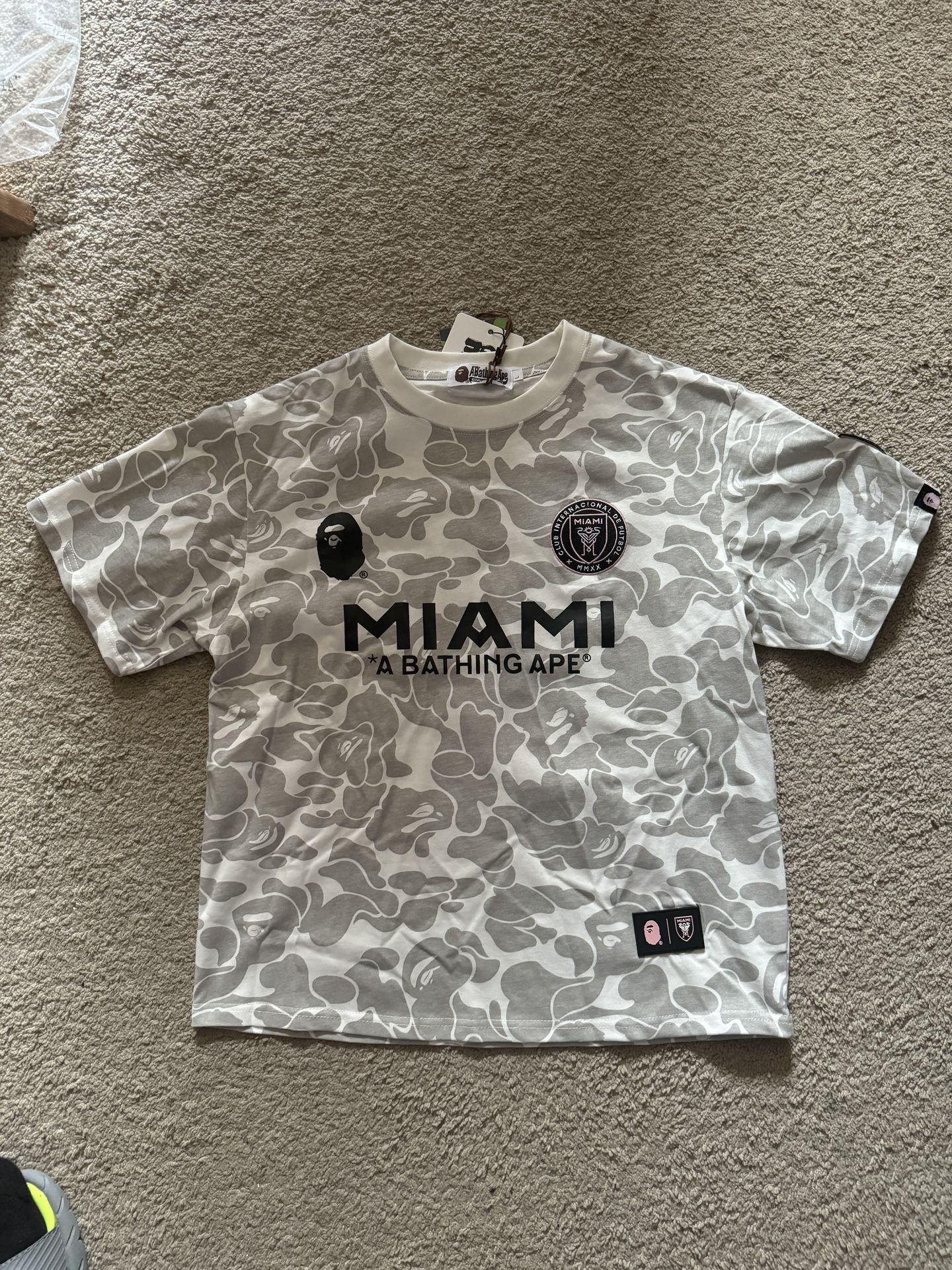 Bape x Inter Miami CF Camo Tee White L