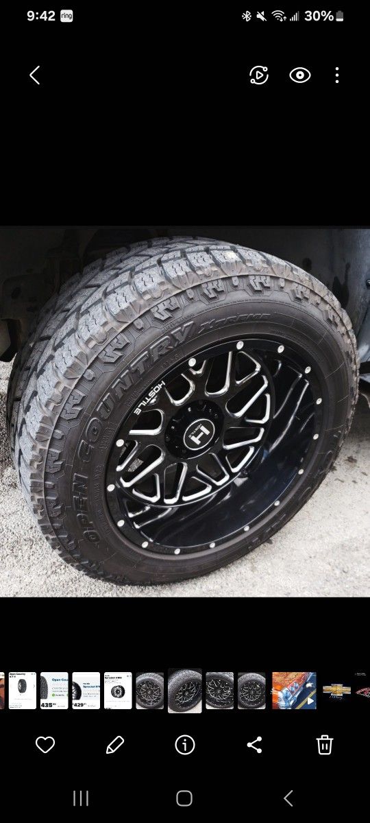 20x12s Hostile Rims Toyos Extremee Tires