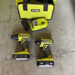 ONE+ 18V Cordless 1/2 in. Drill/Driver  And 18V Cordless 1/4 in. Impact Drill/Driver Kit with (2) 1.5 Ah Batteries and Charger With Bag.