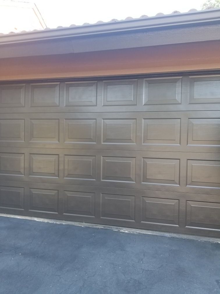 16x7 sectional brown garage door