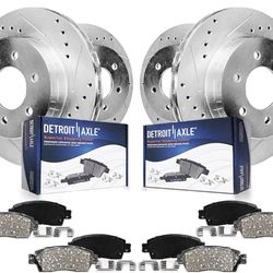 Brake Kit for Chevy GMC Silverado Sierra 1500 Yukon Tahoe Astro Drilled & Slotted Disc Brakes