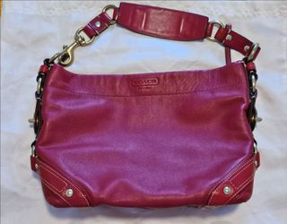 Y2K red coach carly hobo bag