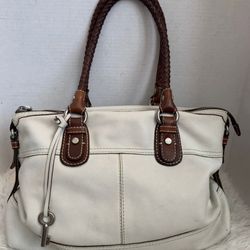 Vintage Fossil Pebbled Leather Satchel