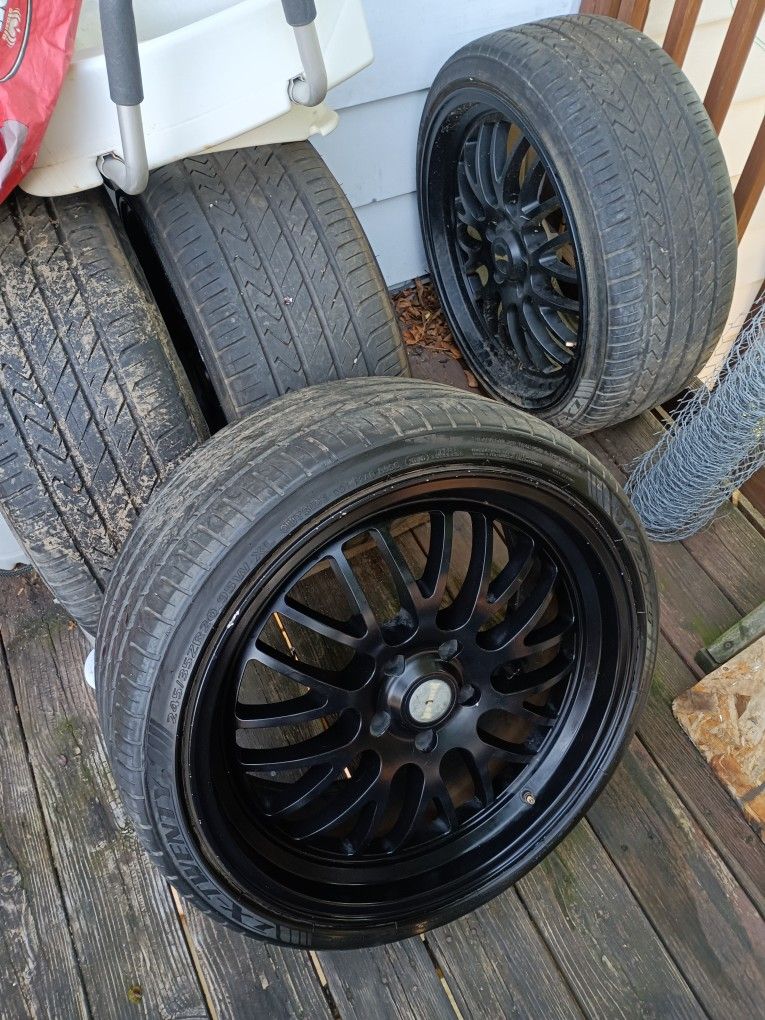 Rimms With Tires Matte Finish Black with Low Profile Tires obo