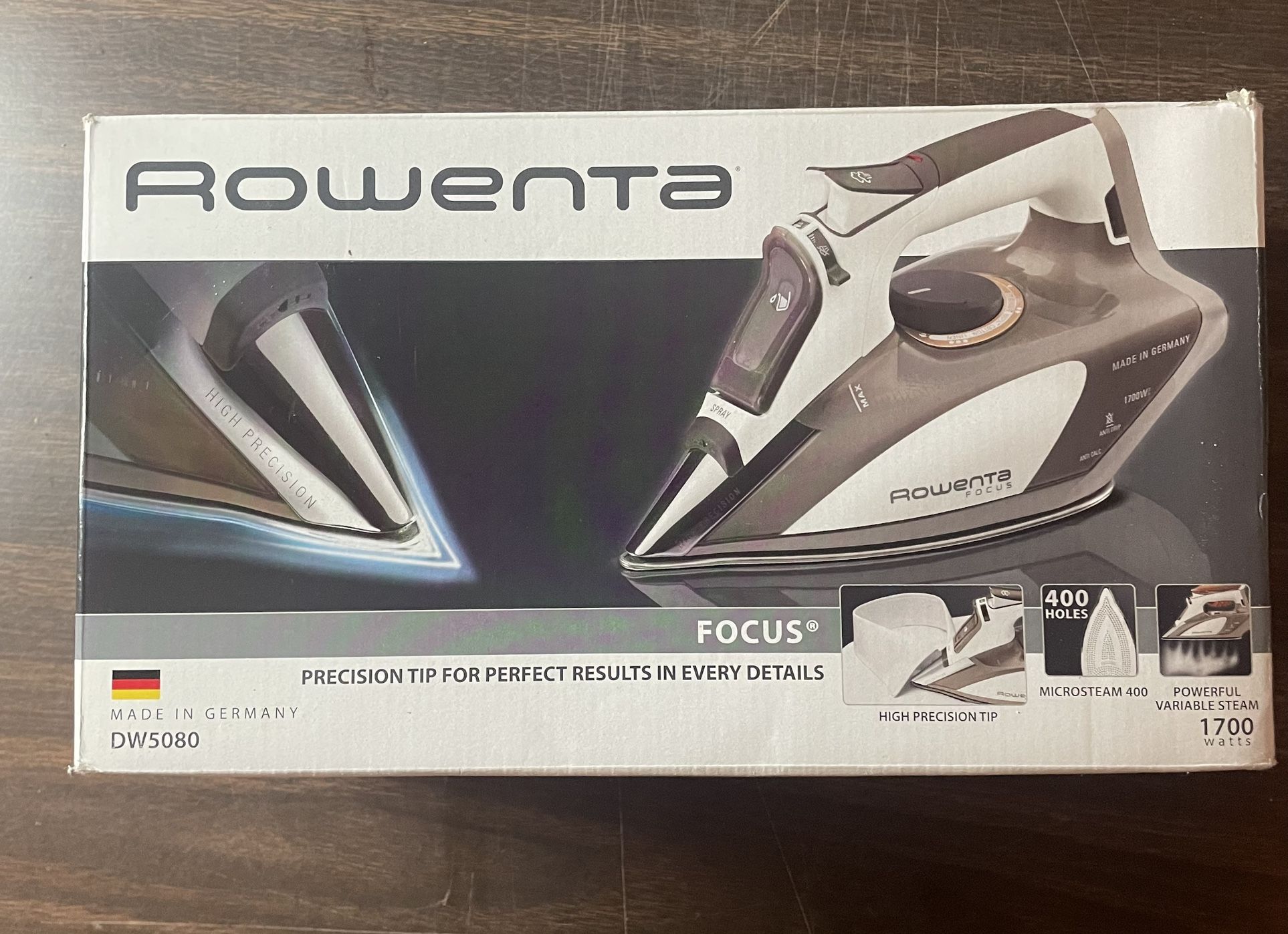 Rowenta Focus DW5080 1700W Micro Steam Iron Made in Germany w/ box & sole plate