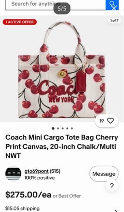 Coach tote cherry