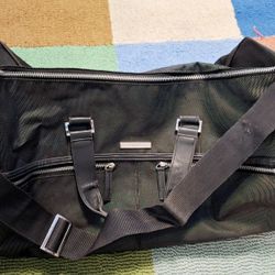 Gray Versace Duffle Bag Silver Zippers/logo