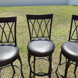 3 Swivel Barstools 