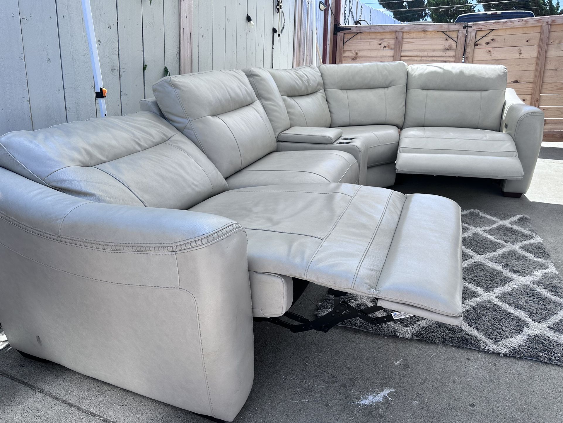 Super Comfortable 5 Piece Electric faux Leather Reclining Sectional sofa/ couch From Jerome’s