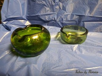 Green ashtrays vintage