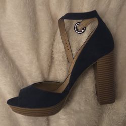 Suede Blue Heels