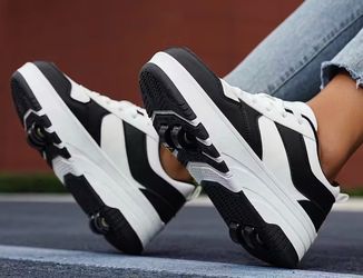 Boys/girls Sneakers - Stylish Lace-Up Casual Shoes with Ribbed Detail, Lightweight and Breathable for Outdoor Activities, Casual Wear Sneake