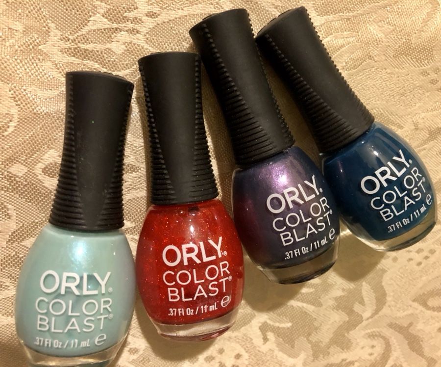 Orly color blast nail polish with soft grip 2.99 each or $9.99 for all