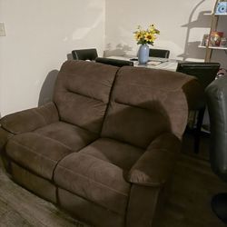 Free Love Seat And Matching Recliner 