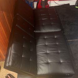 Futon Leather Cousin With Cup Holders 