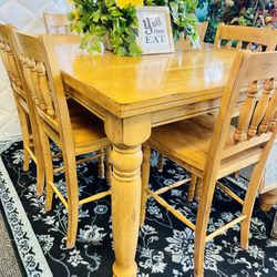 Pub Bar Table With 6 Stools