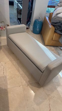 Storage Bench - Beige Leatherette