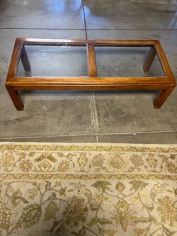 Wood and Glass Top Coffee Table